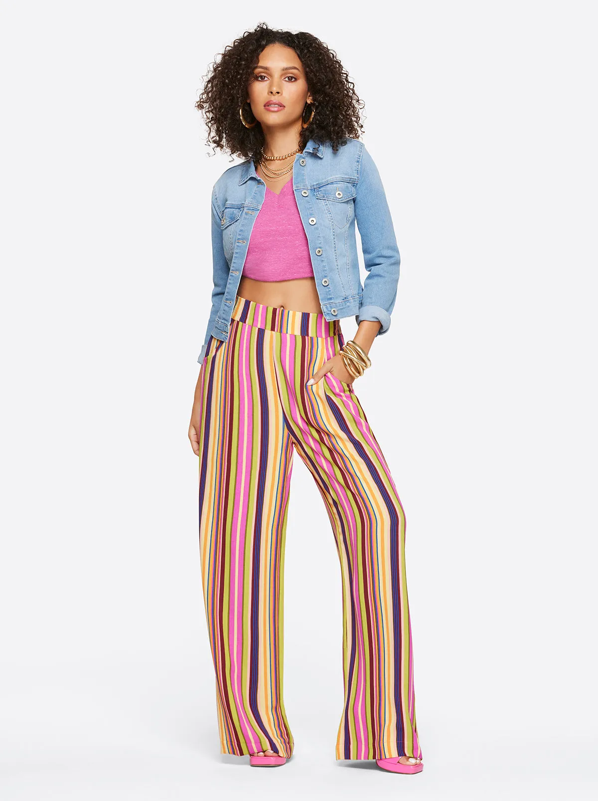 Winnie Wide Leg Pants in Rainbow Stripe sold by Jessica Simpson product image thumbnail 5