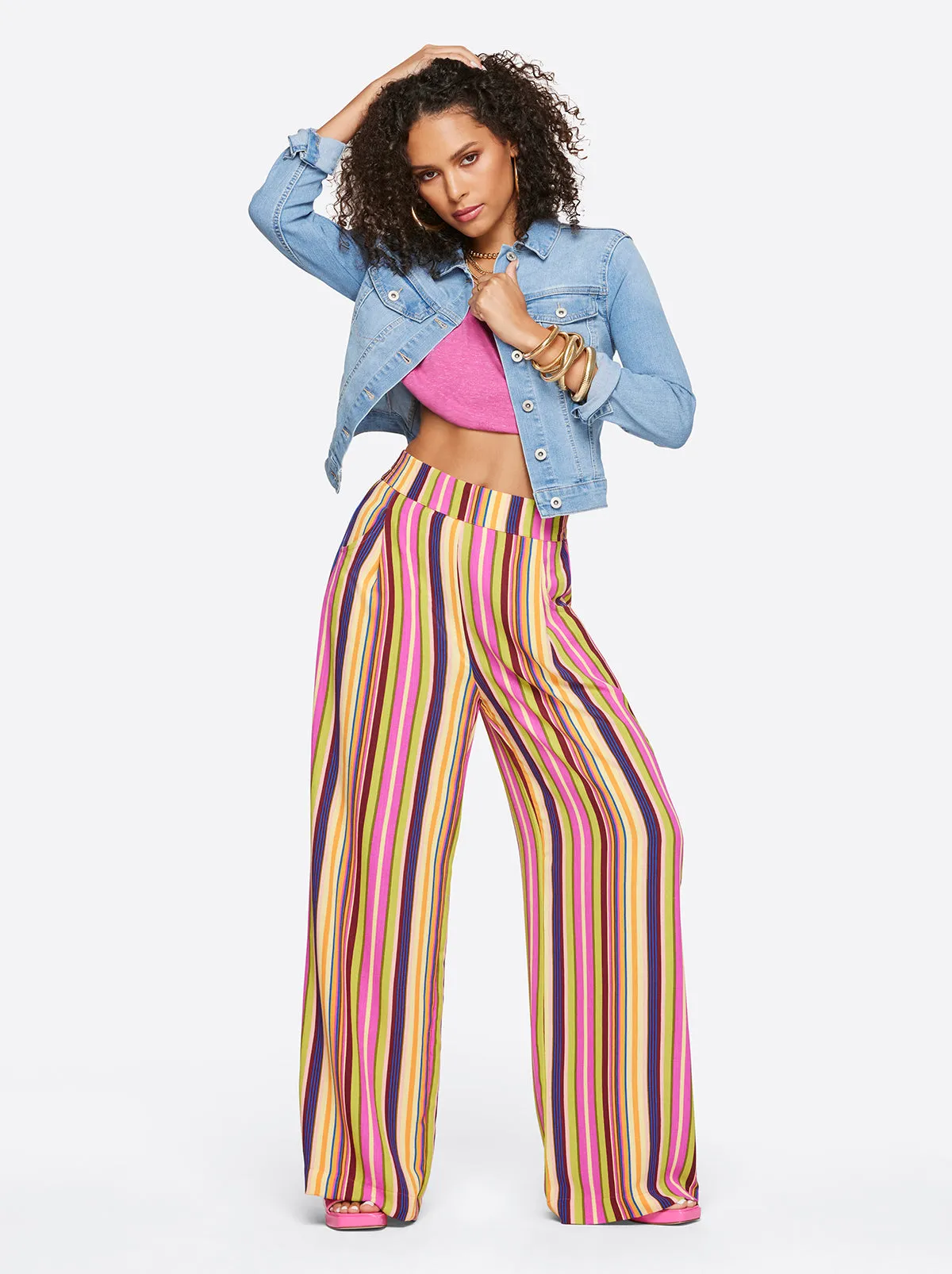 Winnie Wide Leg Pants in Rainbow Stripe sold by Jessica Simpson product image thumbnail 4