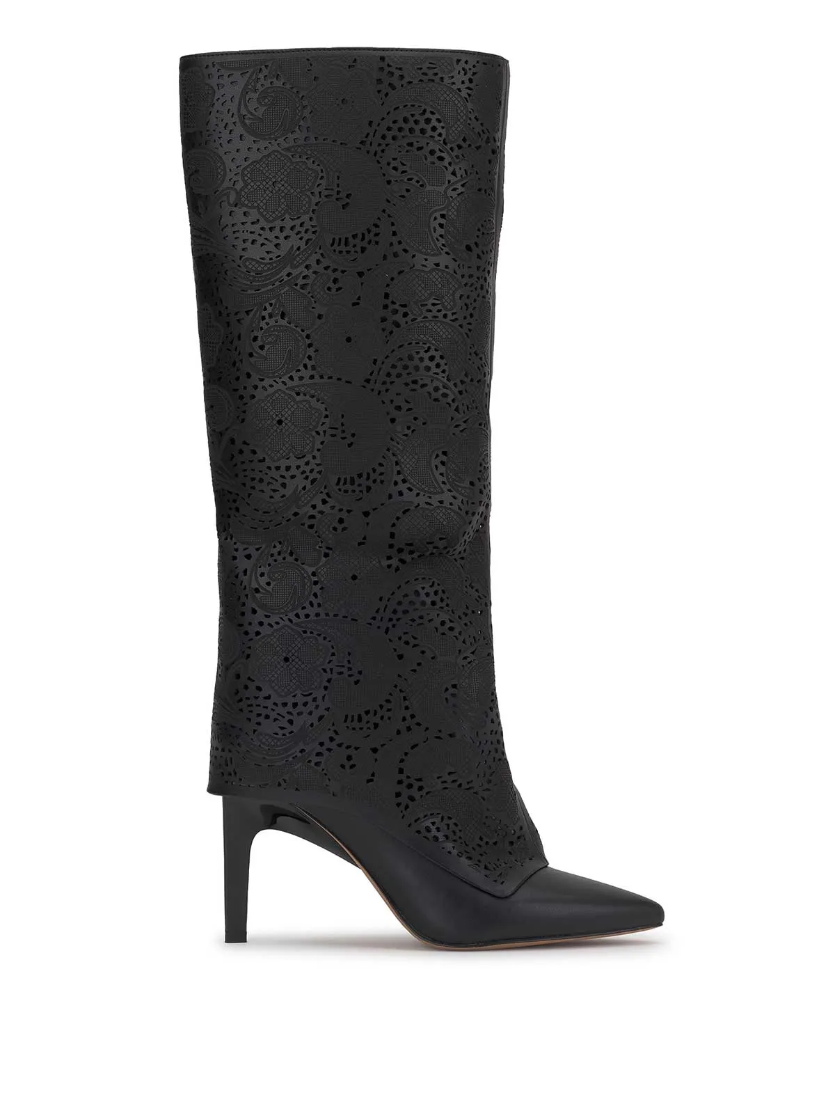 Brykia Knee High Boot in Black Cutout sold by Jessica Simpson