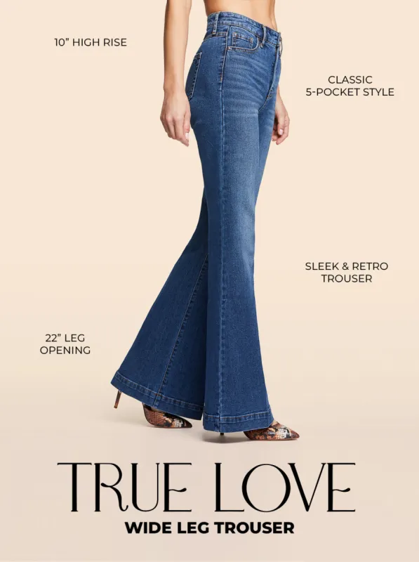 True Love Wide Leg Trouser Jeans in Sia sold by Jessica Simpson