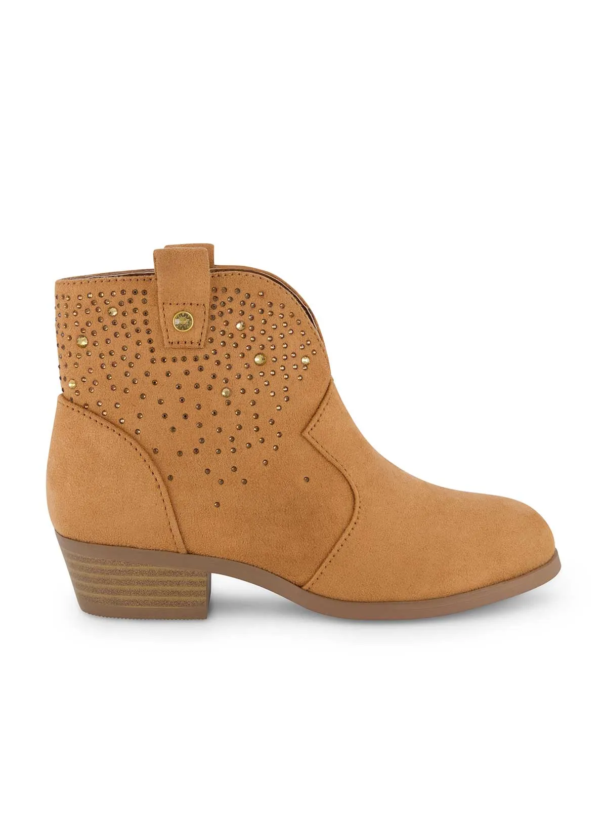 Girls' Layla Dip Western Bootie in Cognac sold by Jessica Simpson