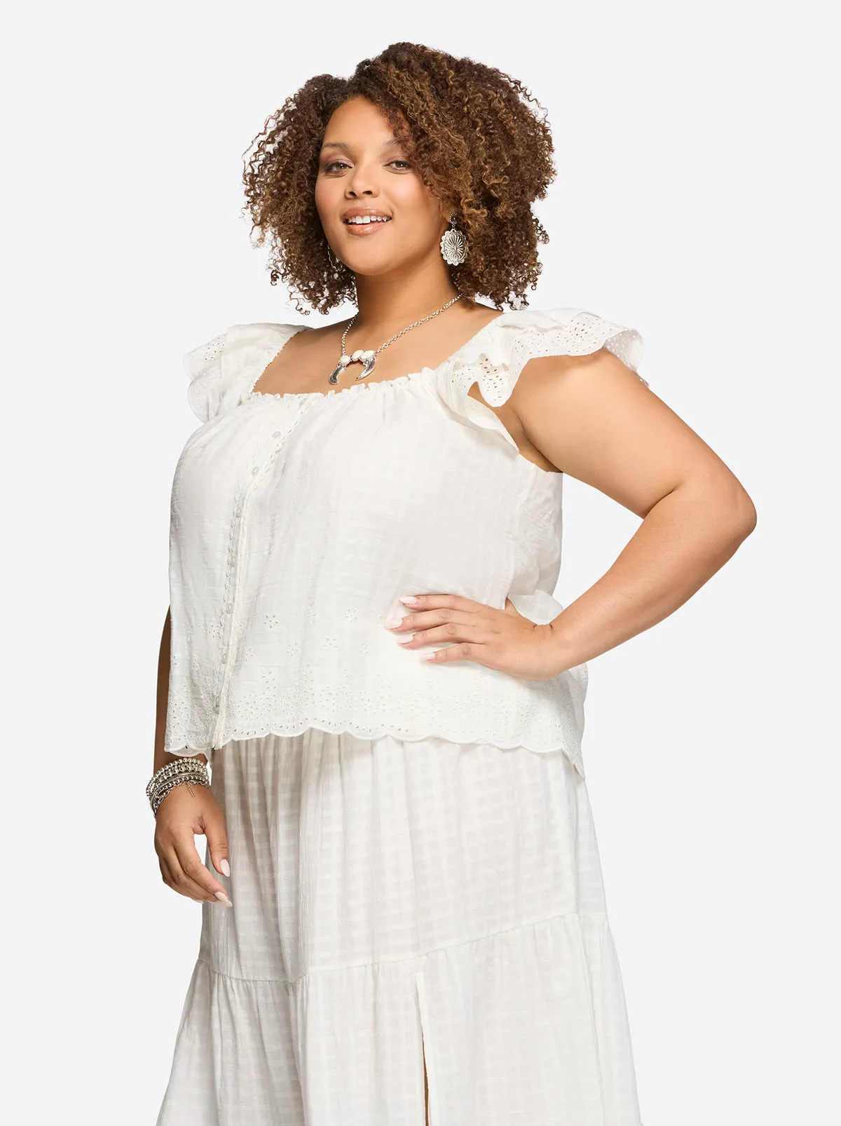 Violetta Top in Gardenia sold by Jessica Simpson product image thumbnail 3