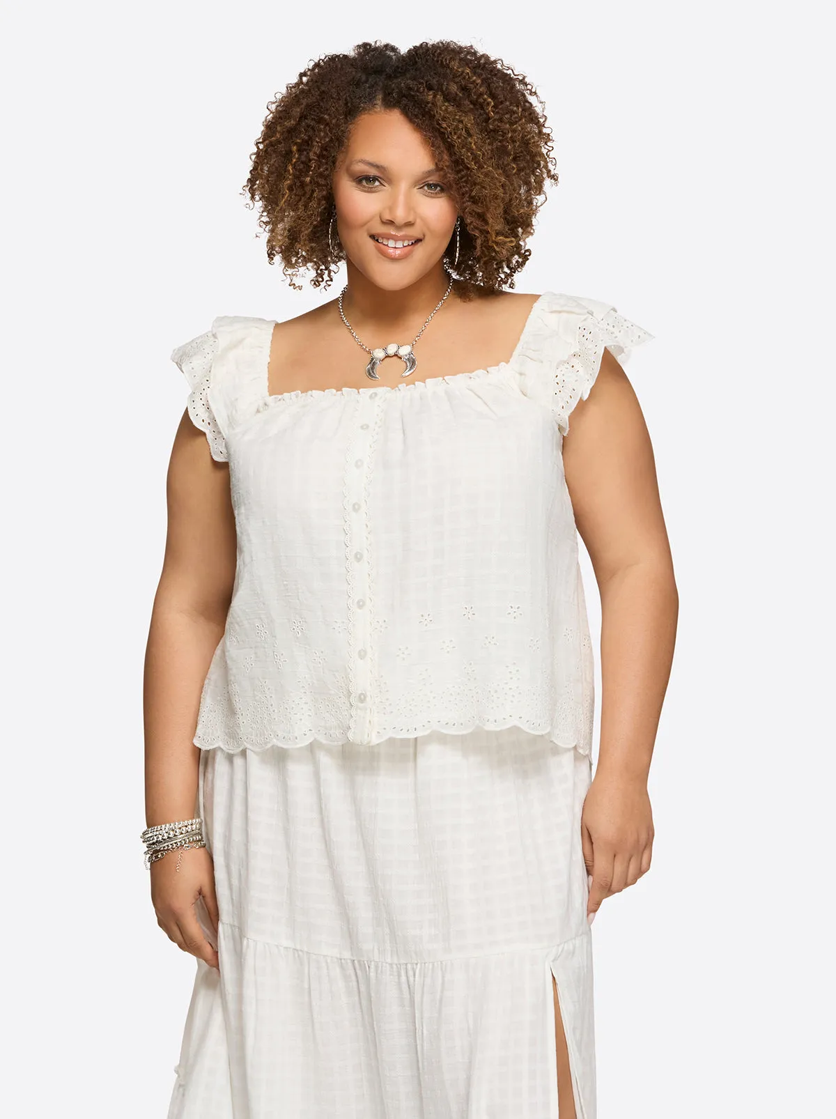 Violetta Top in Gardenia sold by Jessica Simpson