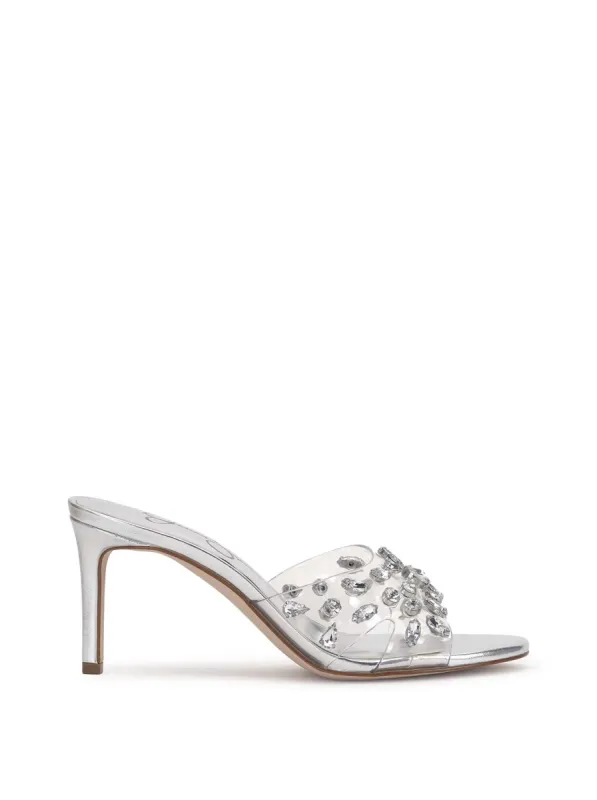 Primana Lucite Mule in Silver sold by Jessica Simpson