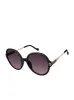 Round Metal Temple Sunglasses in Black sold by Jessica Simpson