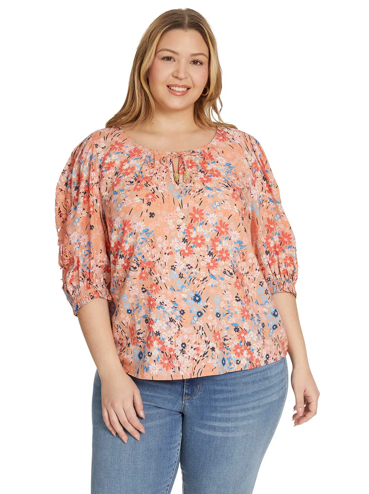 Sibyl Top in Blooming Pastures sold by Jessica Simpson