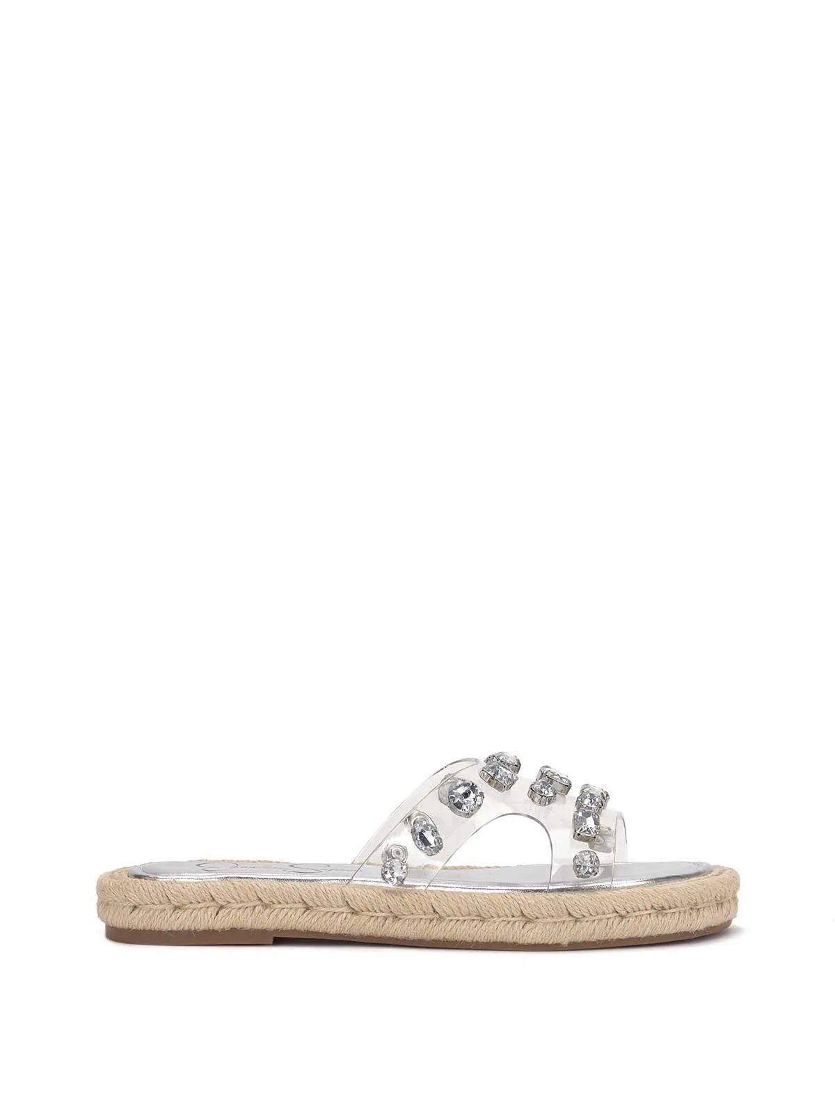 Jinka Espadrille Sandal in Clear sold by Jessica Simpson