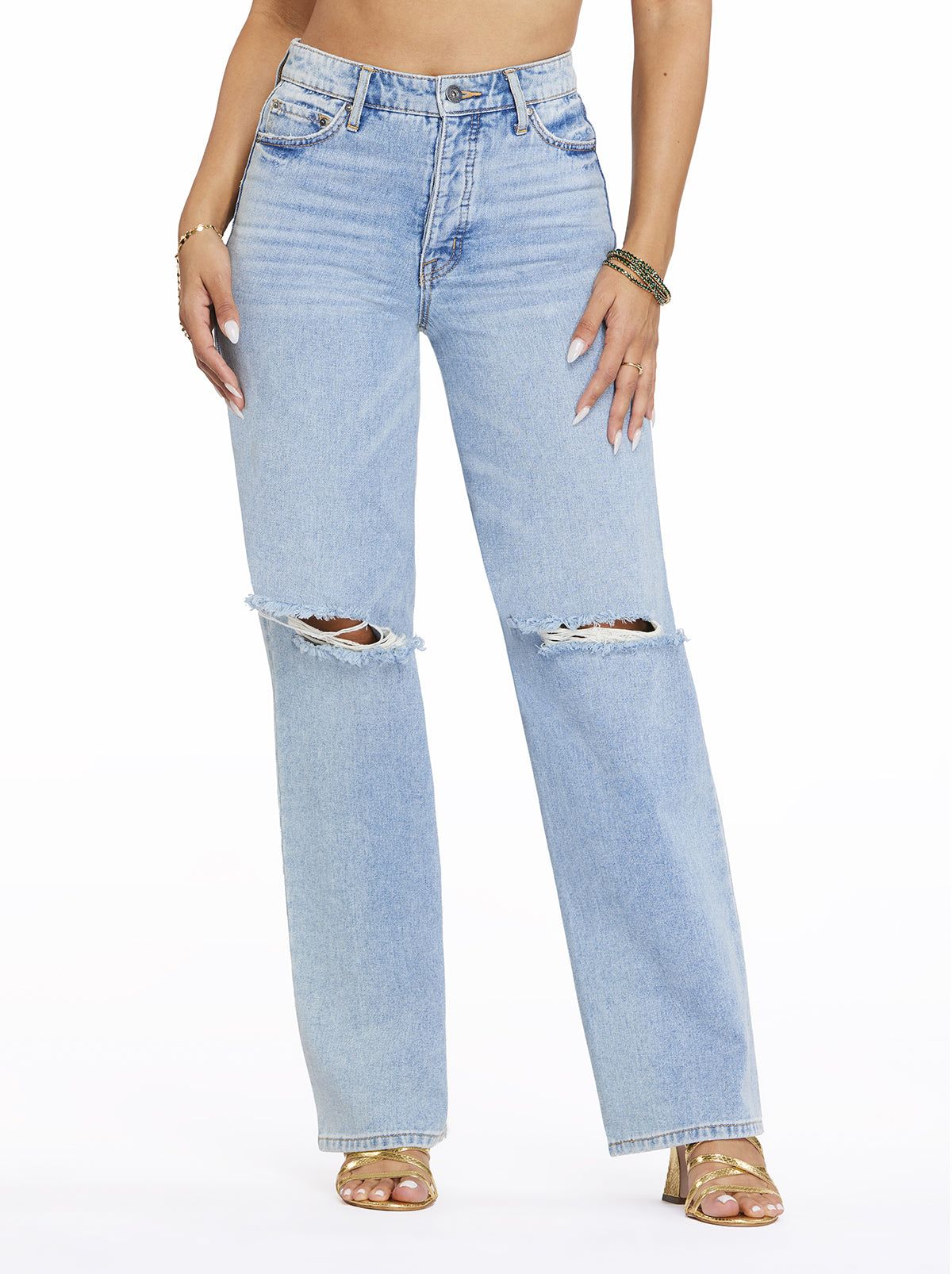 Relaxed Wide Straight Jeans in Soulmate sold by Jessica Simpson product image thumbnail 2