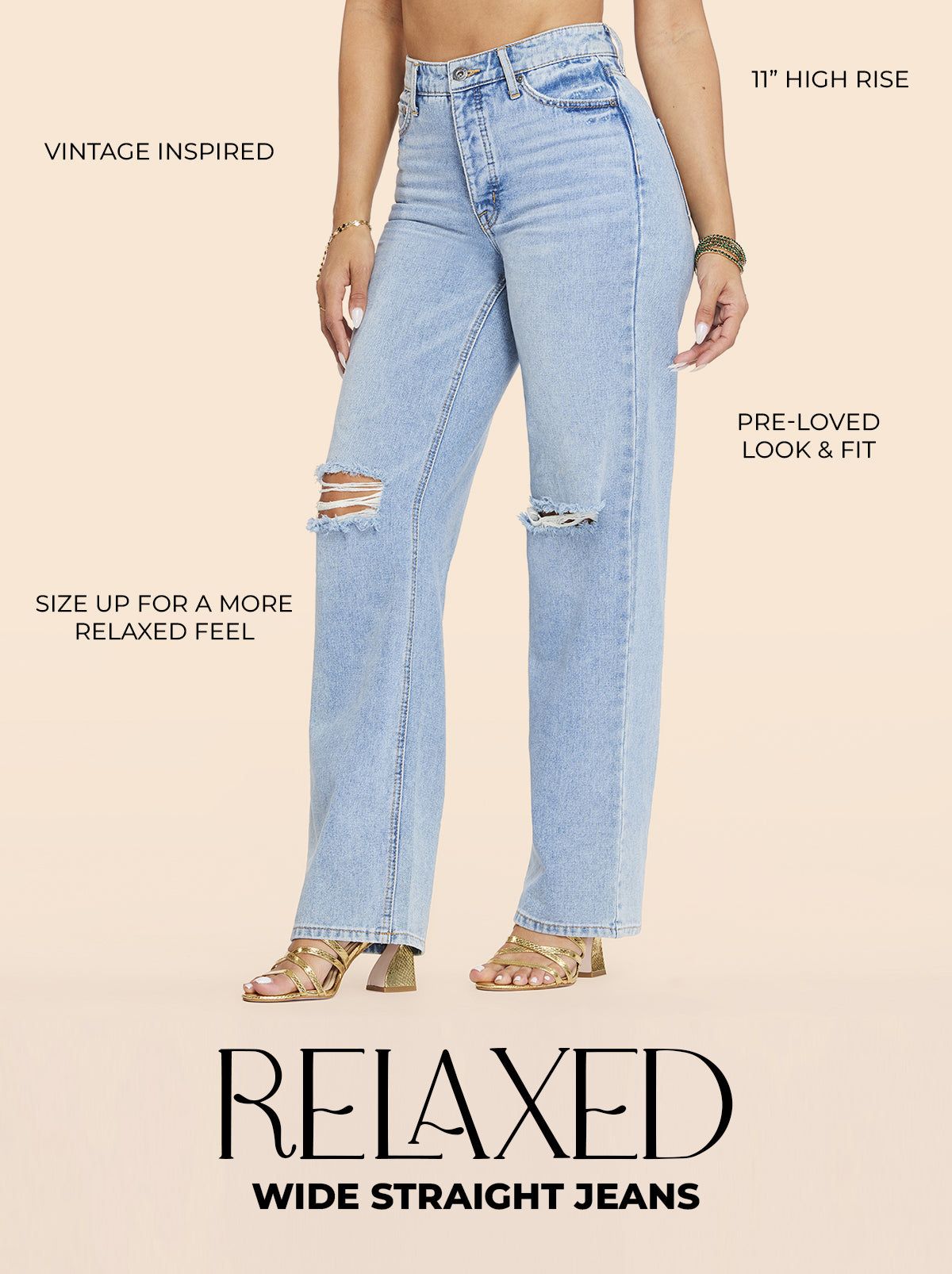 Relaxed Wide Straight Jeans in Soulmate sold by Jessica Simpson