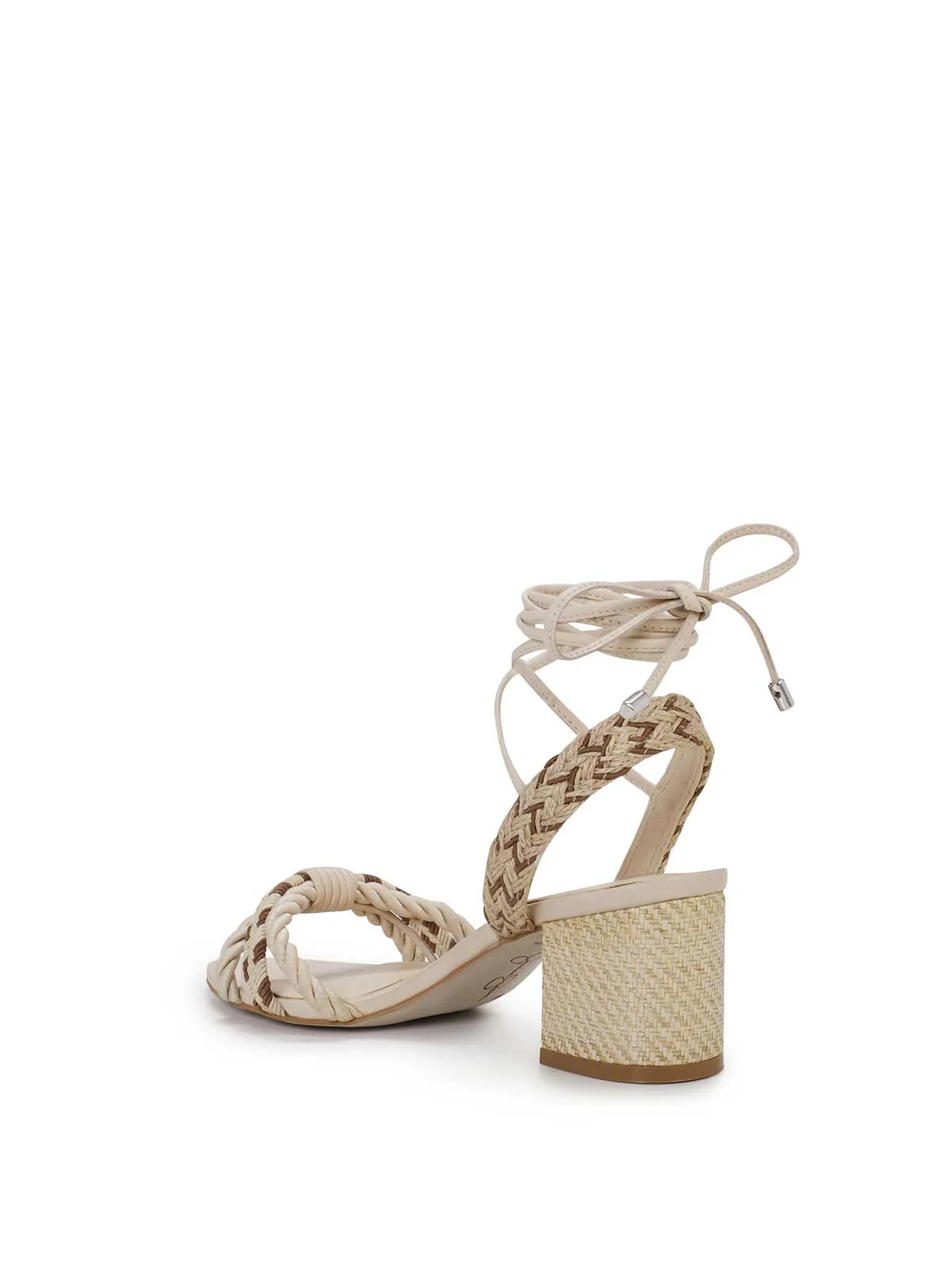 Prim Woven Block Heel Sandal in Cream sold by Jessica Simpson product image thumbnail 3