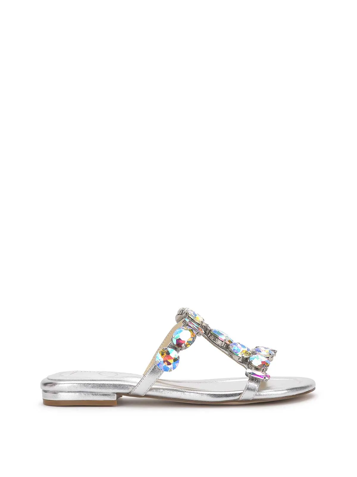 Avimma Flat Sandal in Silver sold by Jessica Simpson