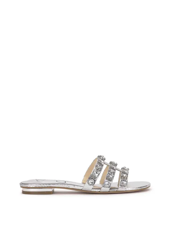 Detta Rhinestone Band Sandal in Silver sold by Jessica Simpson