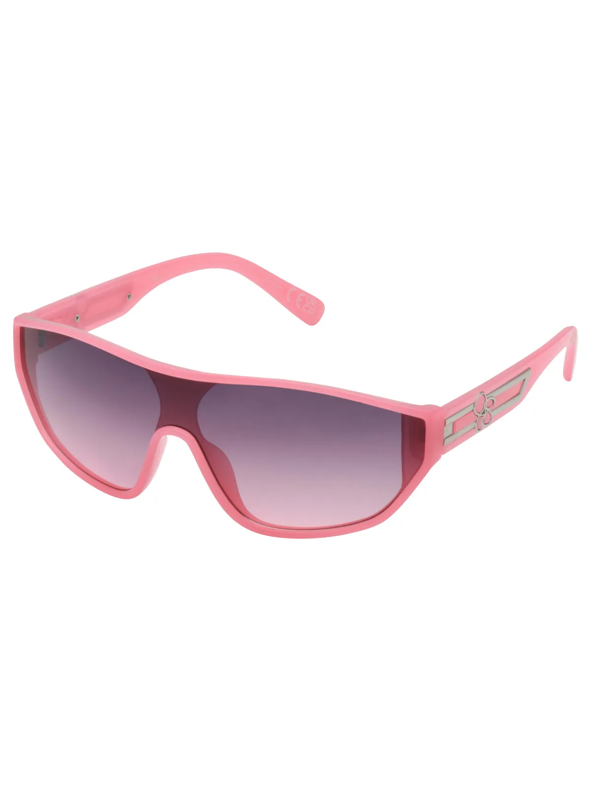 Wrap-Around Shield Sunglasses in Cream & Pink sold by Jessica Simpson