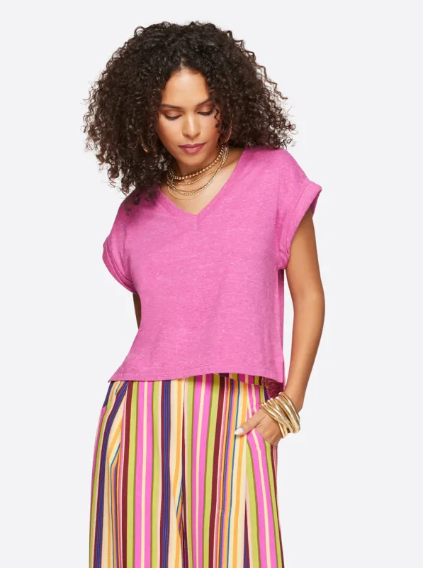 Hester Crop Tee in Rose Violet sold by Jessica Simpson