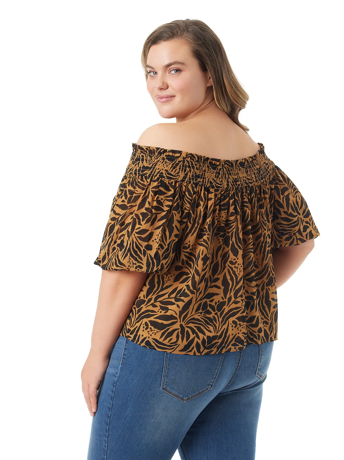 Rosiya Off Shoulder Top in Zebra Floral sold by Jessica Simpson product image thumbnail 2