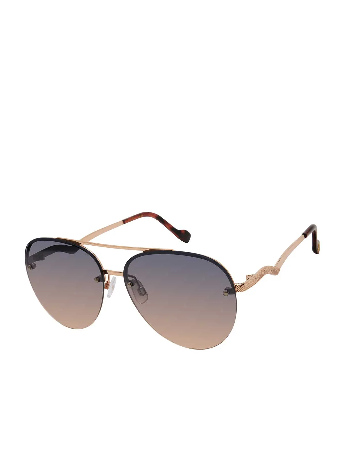 Rimless Metal Aviator Sunglasses in Gold sold by Jessica Simpson