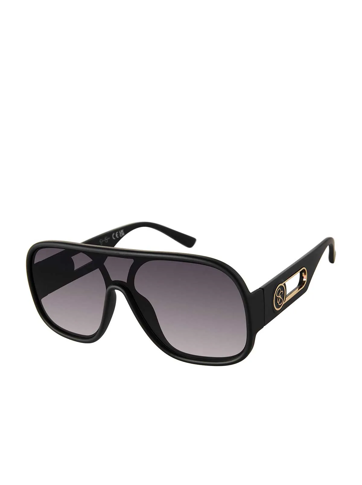 Modern Shield Aviator Sunglasses in Matte Black sold by Jessica Simpson