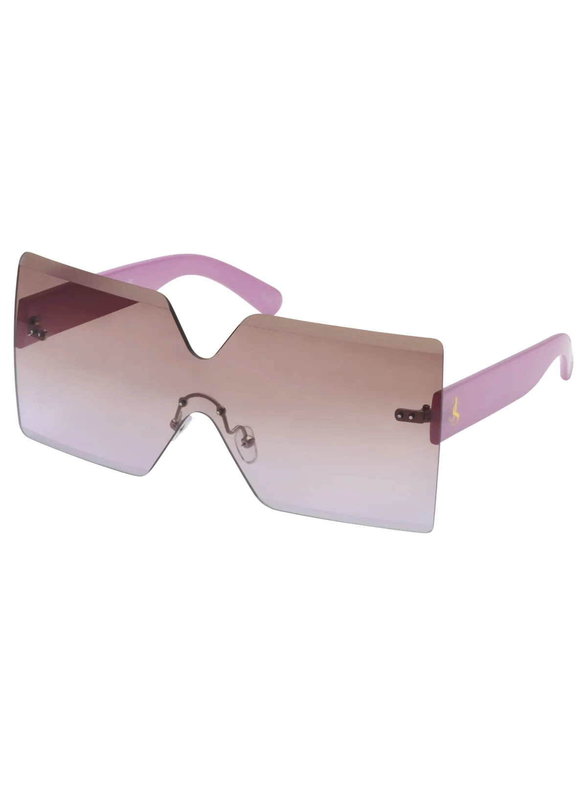 Frameless Shield Sunglasses in Mauve sold by Jessica Simpson