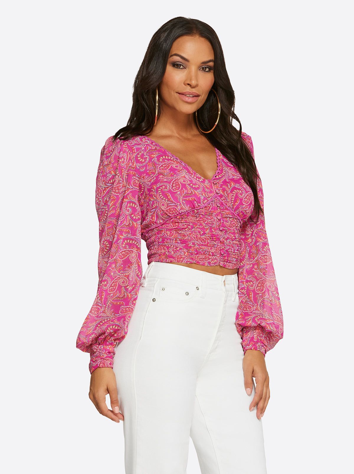 Larira Shirt in Solitary Paisley Mini sold by Jessica Simpson product image thumbnail 2