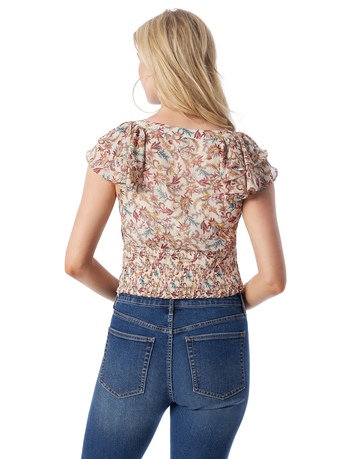 Dixie Cropped Blouse in Cartoon Florals sold by Jessica Simpson product image thumbnail 5