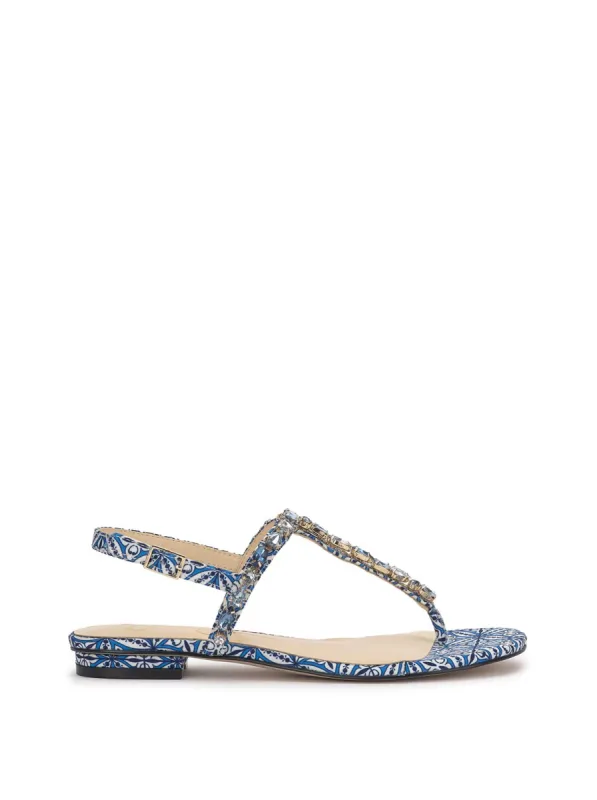 Dehna Embellished Sandal in Blue Print sold by Jessica Simpson