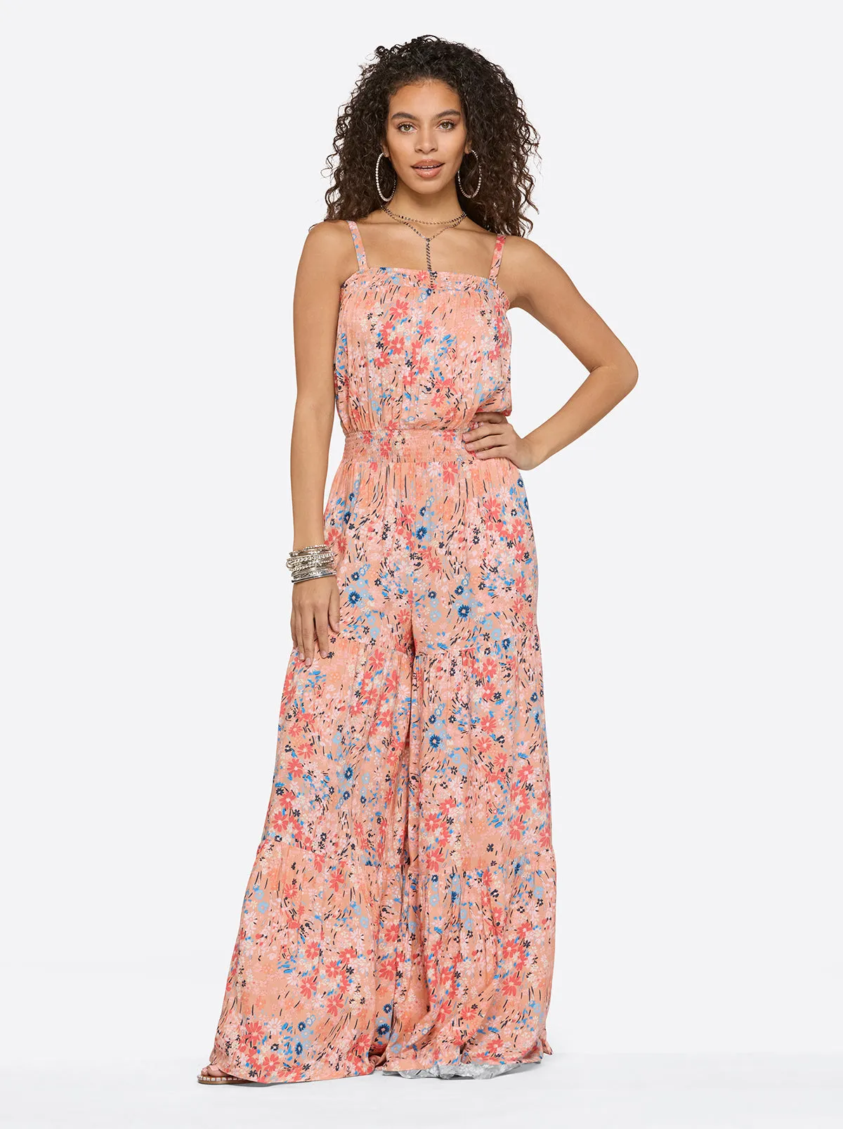 Devyn Jumpsuit in Blooming Pasture sold by Jessica Simpson