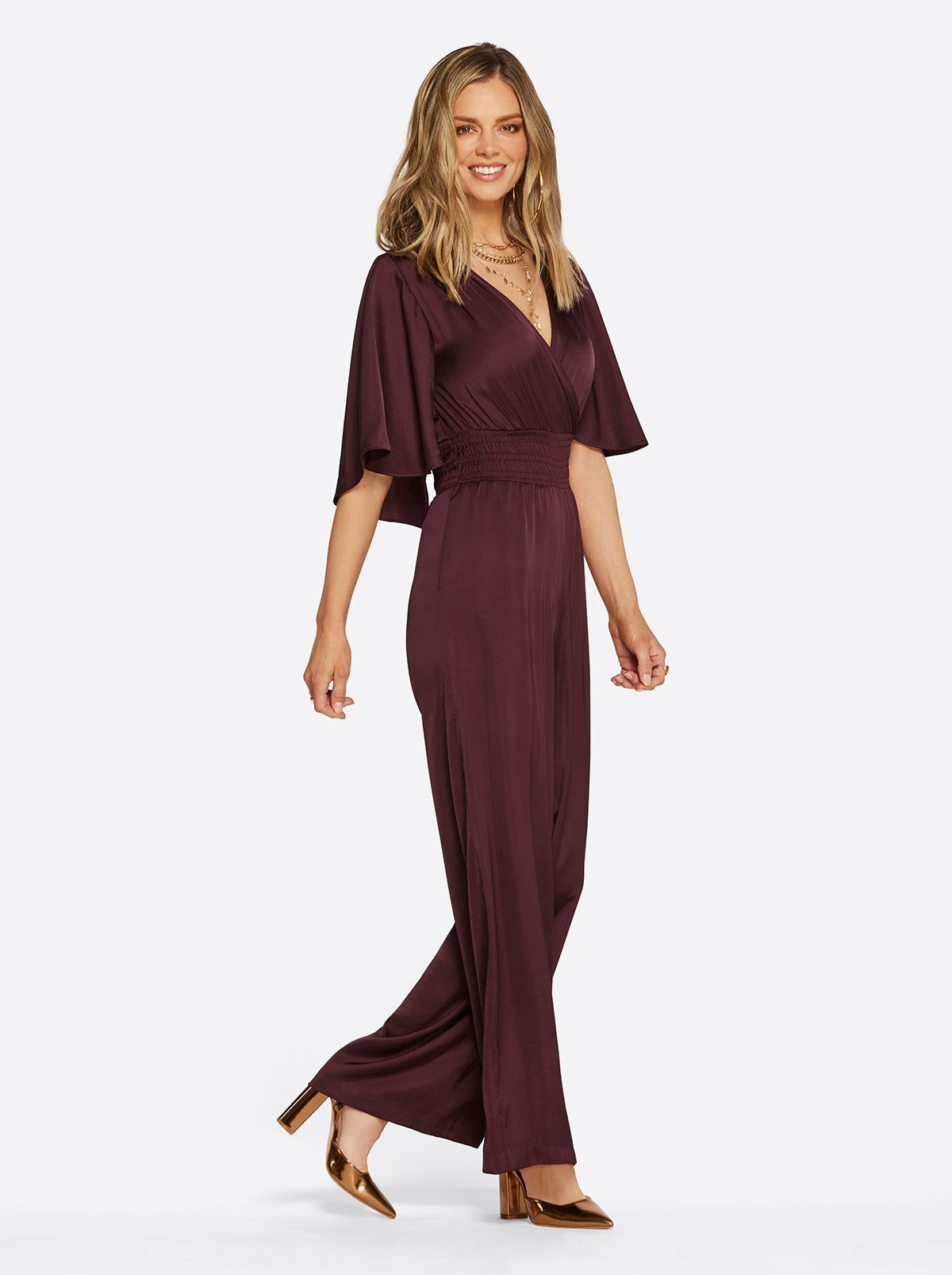 Aria Jumpsuit in Winetasting sold by Jessica Simpson product image thumbnail 3