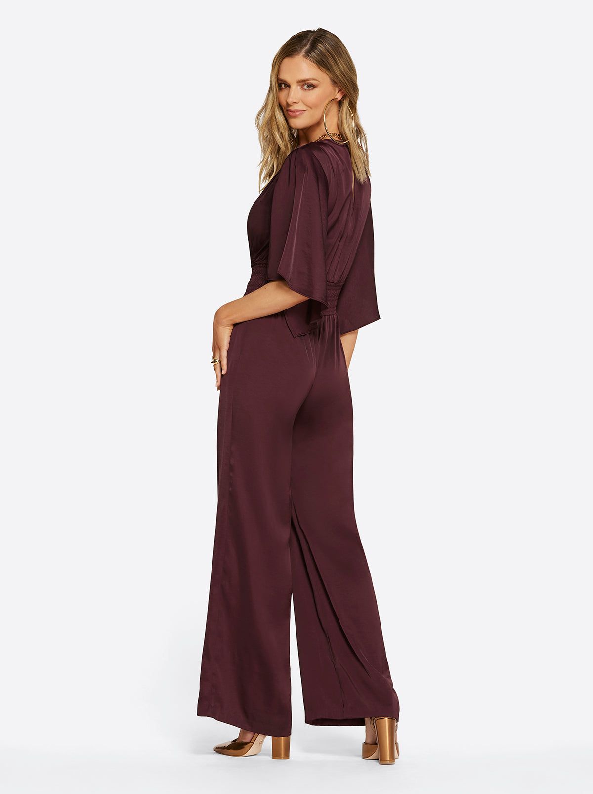 Aria Jumpsuit in Winetasting sold by Jessica Simpson product image thumbnail 4