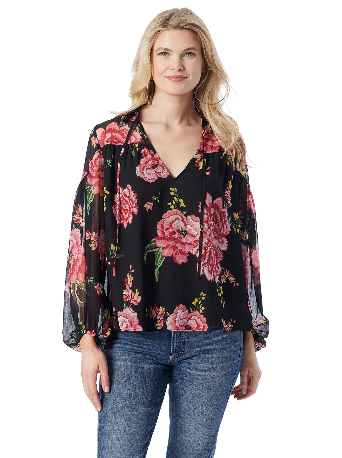 Doris Blouse in Sketchy Roses sold by Jessica Simpson product image thumbnail 3