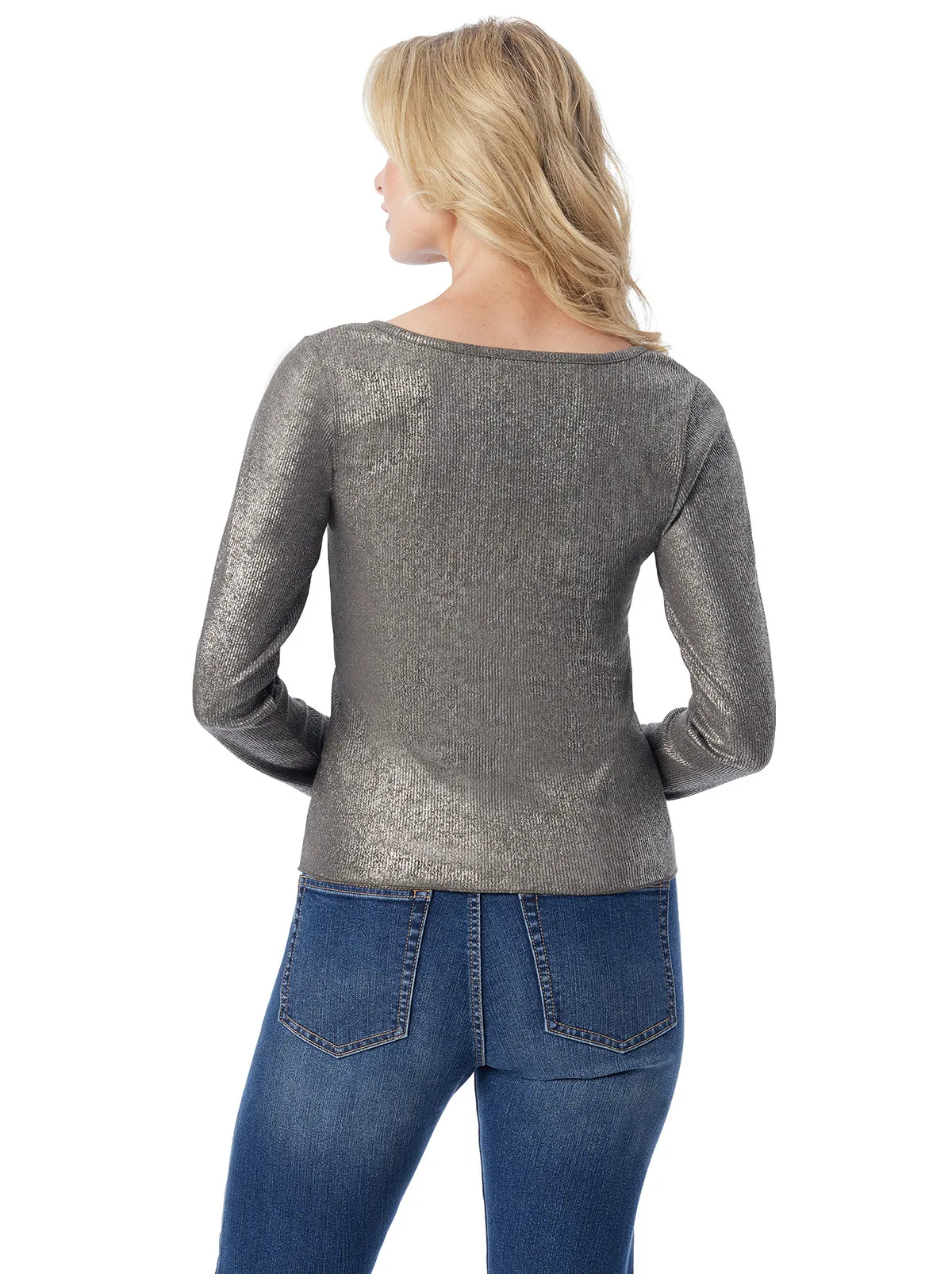 Tahani Henley Top in Silver Grey sold by Jessica Simpson product image thumbnail 4
