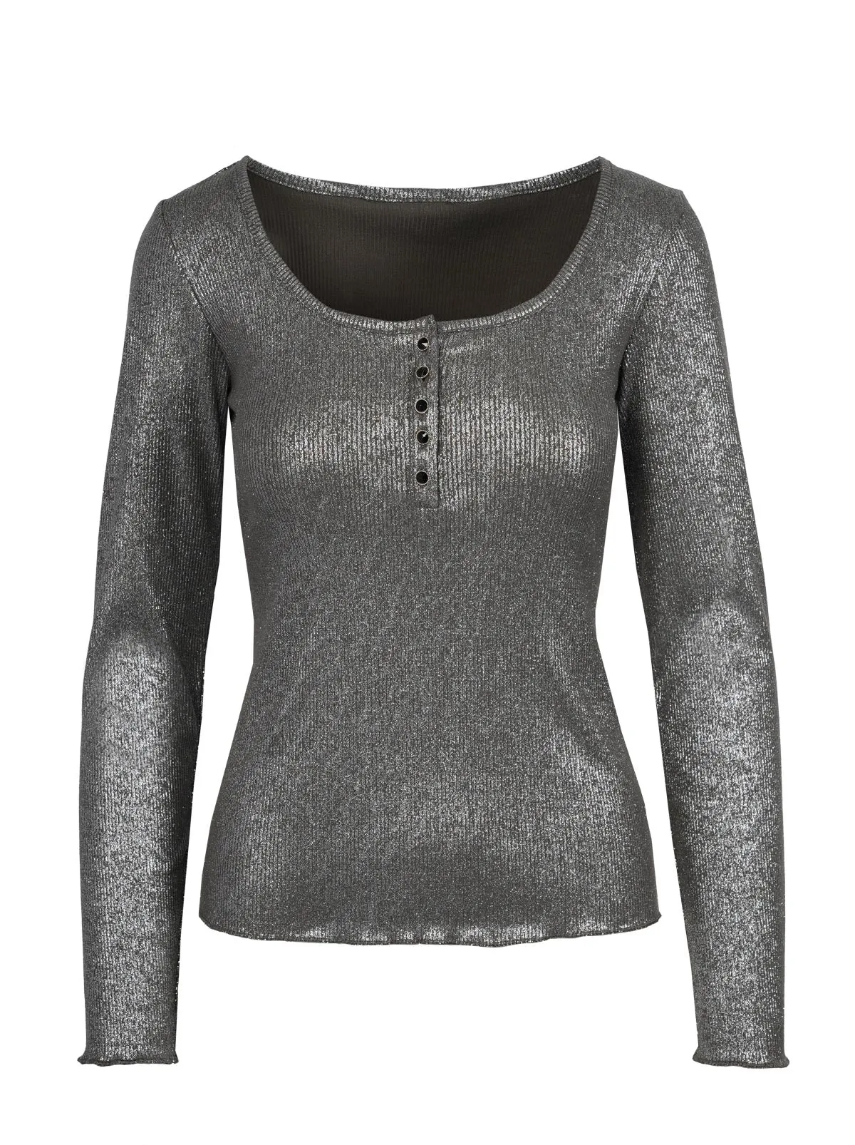 Tahani Henley Top in Silver Grey sold by Jessica Simpson product image thumbnail 2