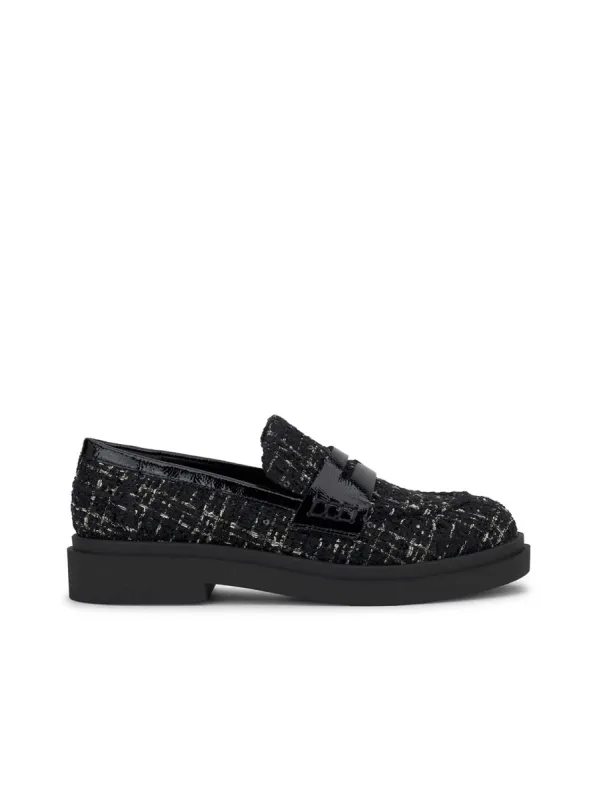 Xuris Loafer in Black Sequin Tweed sold by Jessica Simpson