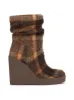 Mynette Slouch Wedge Bootie in Mocha Combo sold by Jessica Simpson