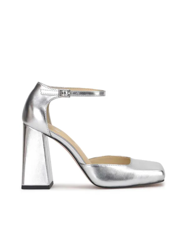 Lollah Block Heel Pump in Silver sold by Jessica Simpson
