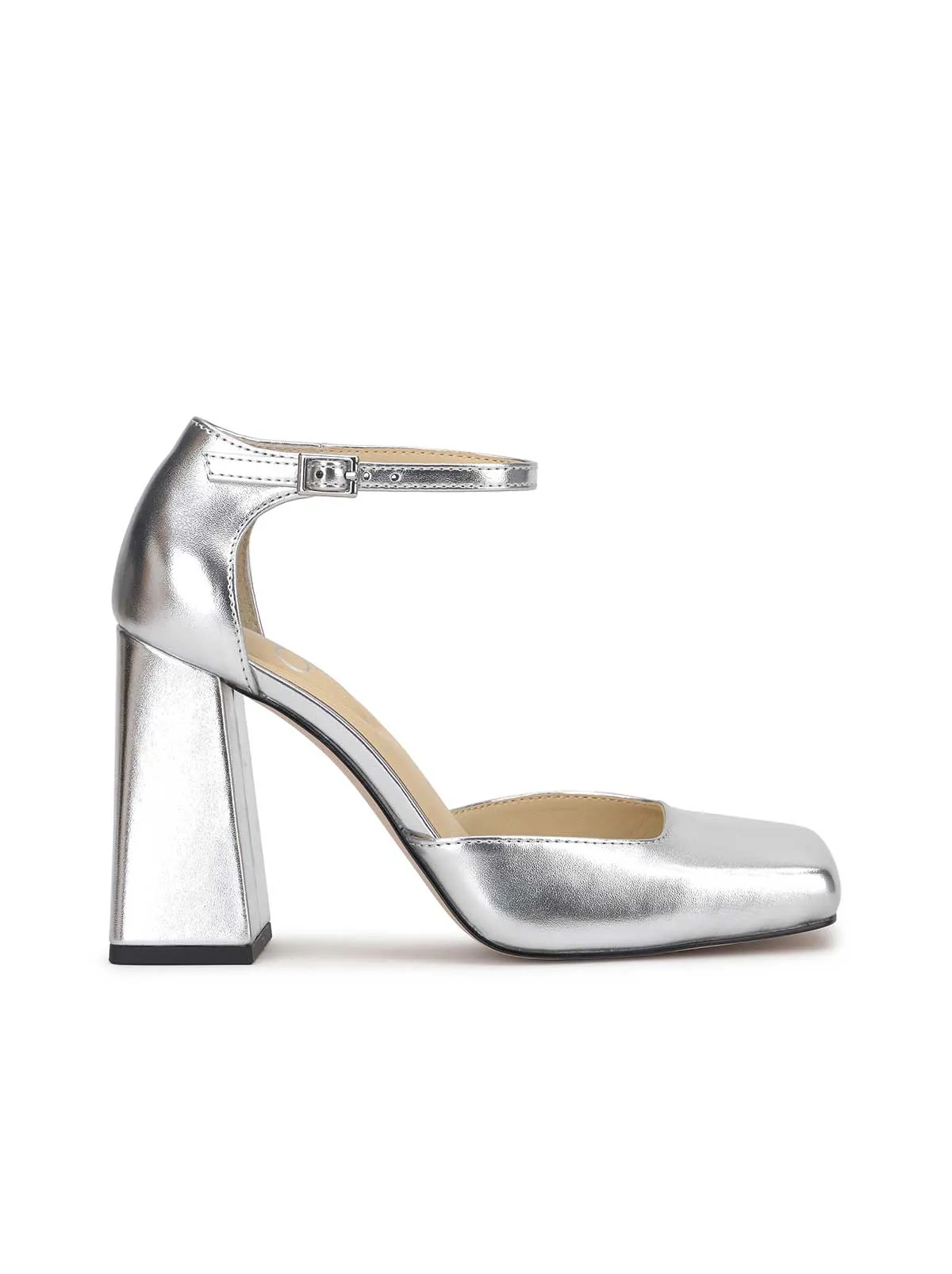 Lollah Block Heel Pump in Silver sold by Jessica Simpson