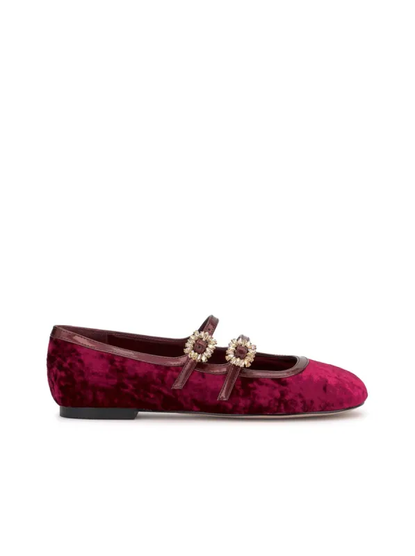 Allista Buckle Ballet Flat in Oxblood sold by Jessica Simpson