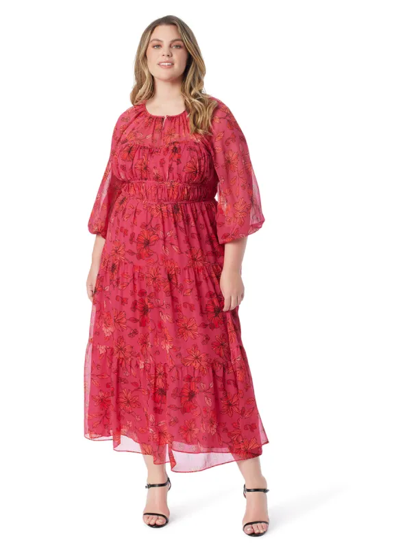 Adeline Maxi Dress in Outlined Blossoms sold by Jessica Simpson