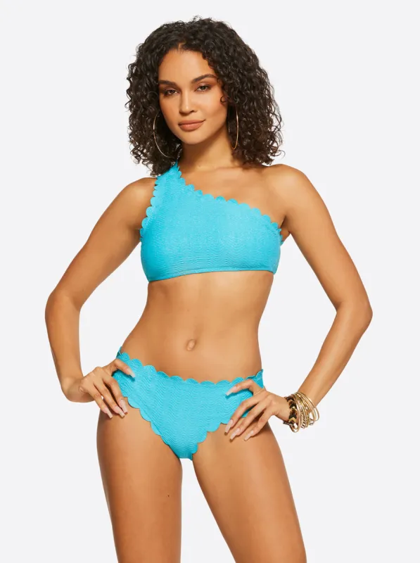 Under the Sea One Shoulder Top in Paradise Sky sold by Jessica Simpson