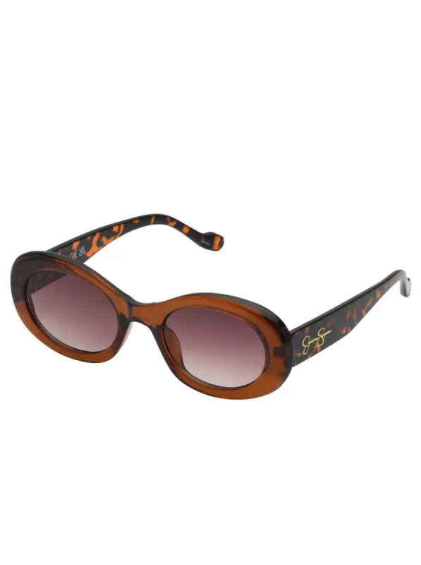 Iconic Vintage Oval Sunglasses in Brown & Tortoise sold by Jessica Simpson