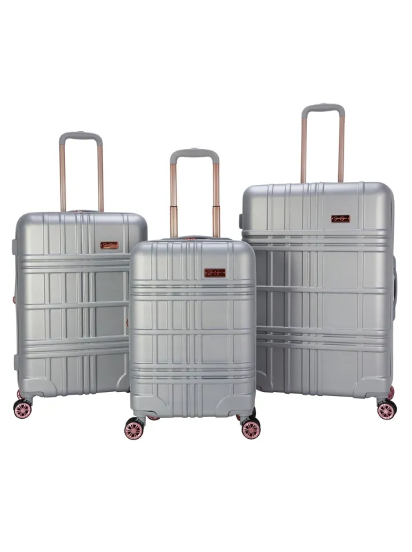 Jewel Plaid Luggage Collection in Silver sold by Jessica Simpson