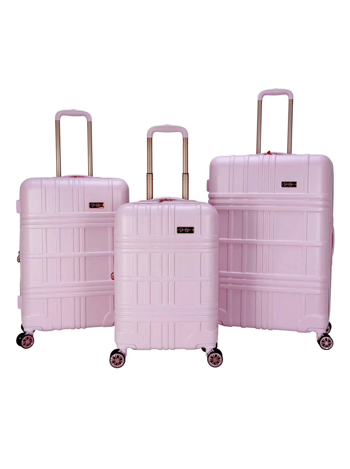 Jewel Plaid Luggage Collection in Pink sold by Jessica Simpson