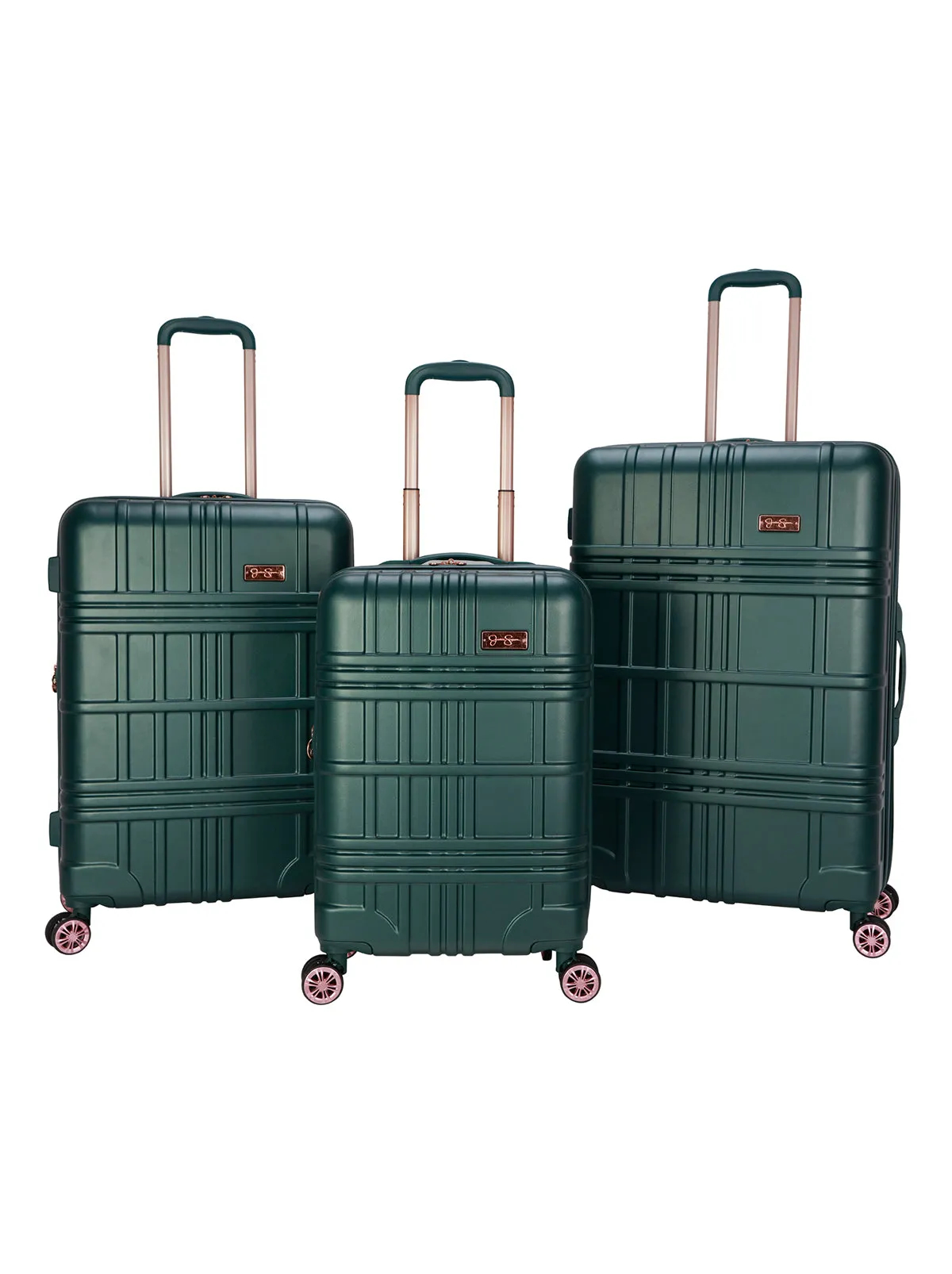 Jewel Plaid Luggage Collection in Jade sold by Jessica Simpson