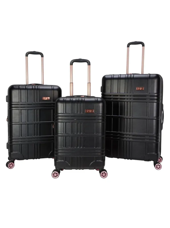 Jewel Plaid Luggage Collection in Black sold by Jessica Simpson