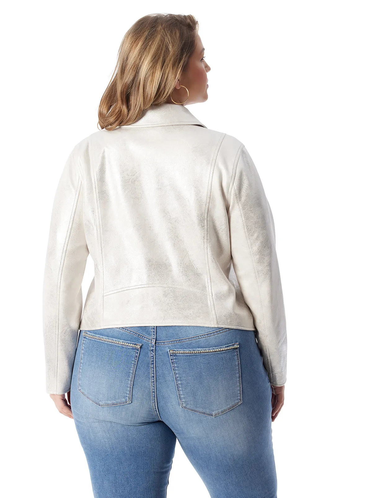 Biker Jacket in Silver Cream sold by Jessica Simpson product image thumbnail 2