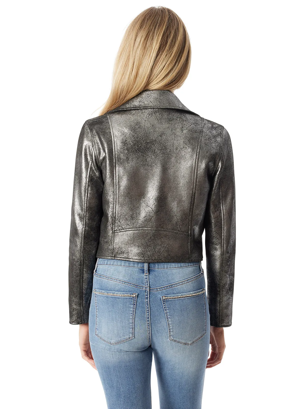 Biker Jacket in Silver Black sold by Jessica Simpson product image thumbnail 4