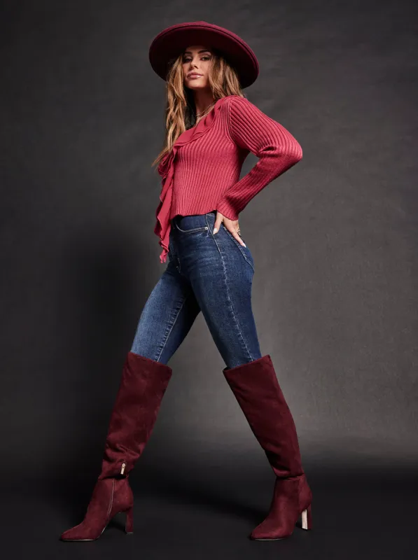 Mistia Over The Knee Boot in Dark Cherry sold by Jessica Simpson