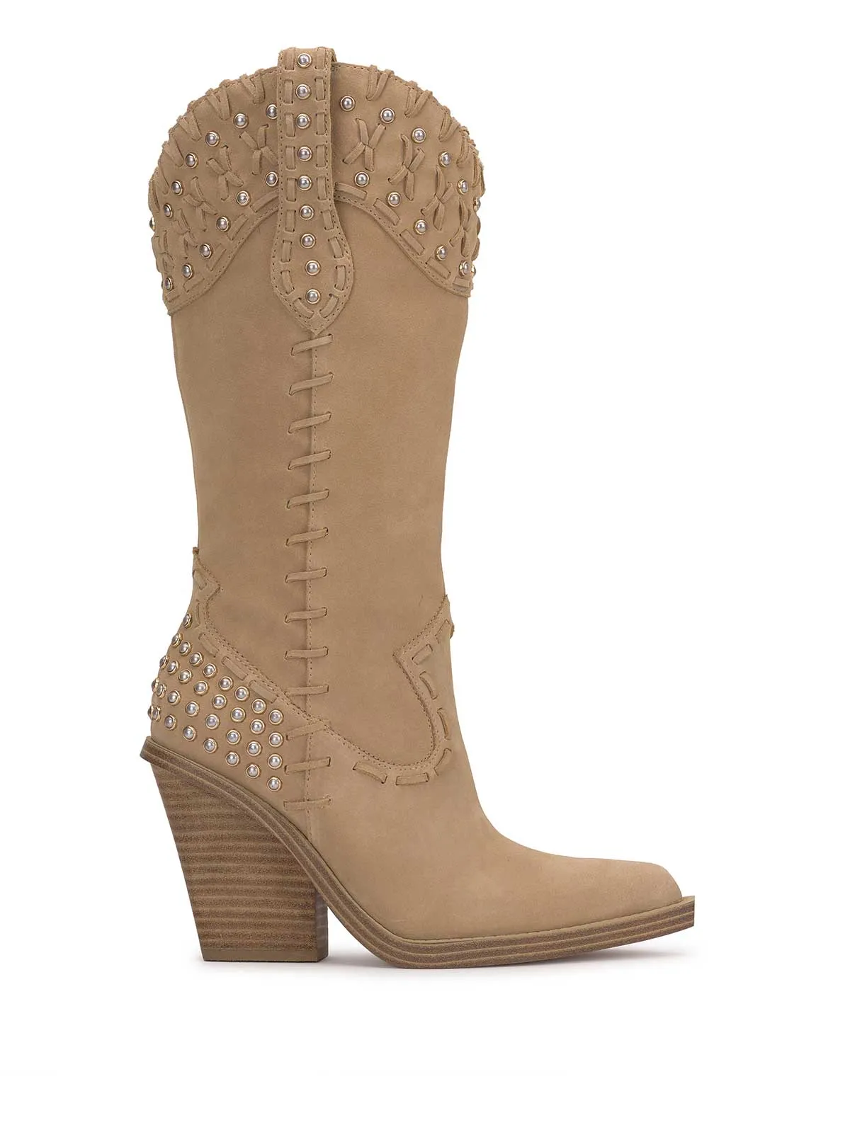 Liselotte Studded Western Boot in Almond sold by Jessica Simpson