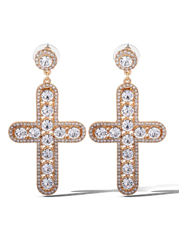 Pave Cross Dangle Earrings sold by Jessica Simpson
