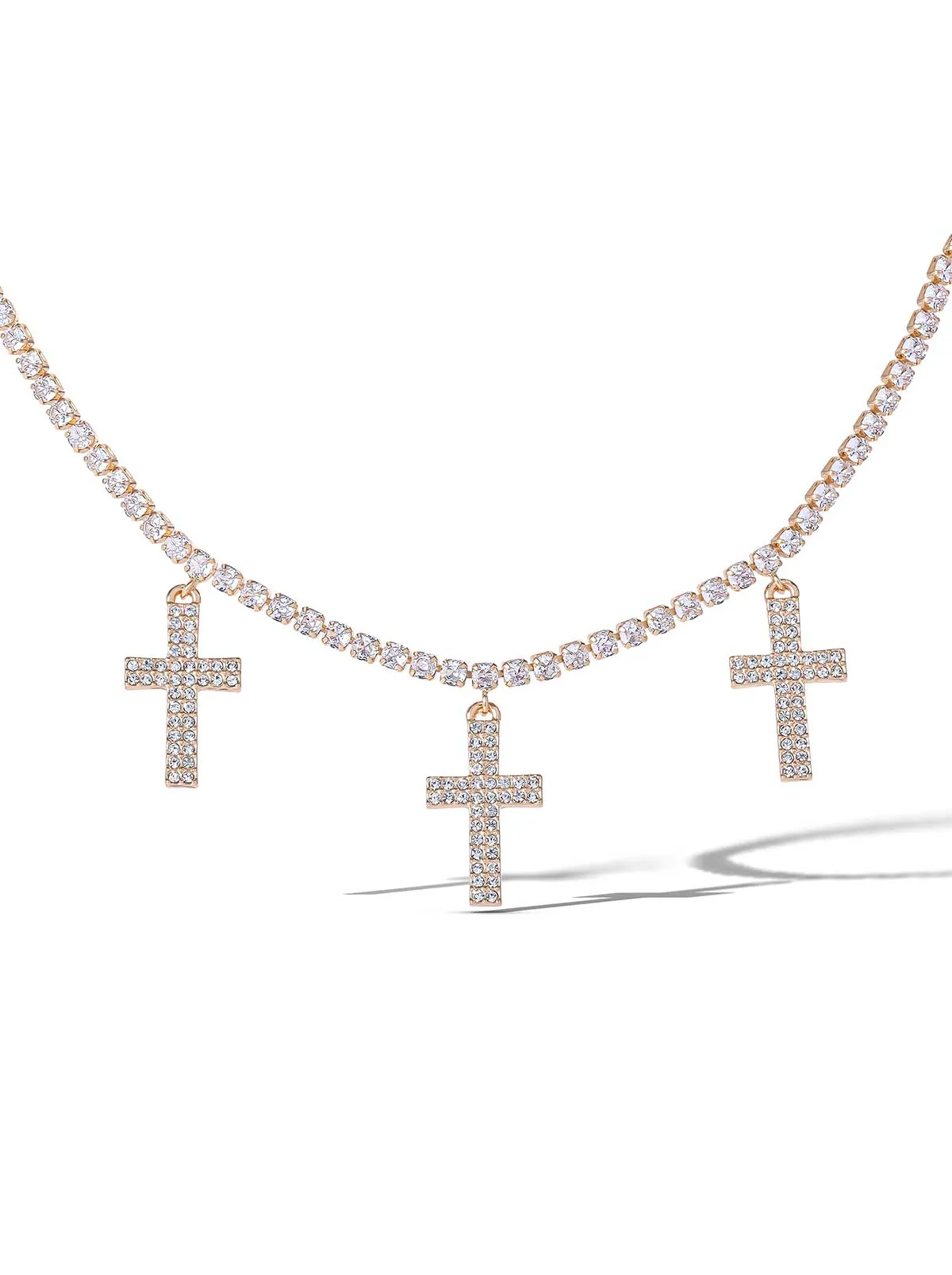 Triple Cross Pave Necklace sold by Jessica Simpson