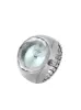 Faceted Bezel Single Crystal Ring Watch in Silver sold by Jessica Simpson
